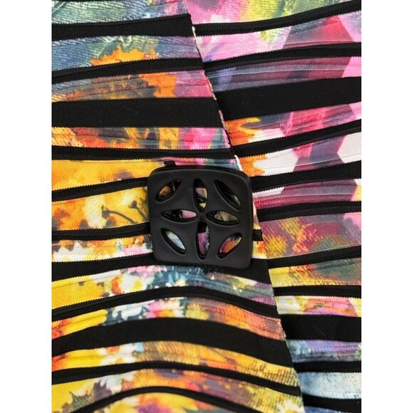 IC by Connie K Striped Asymmetrical One-Button Jacket Floral Multicolor Size S - Picture 3 of 8